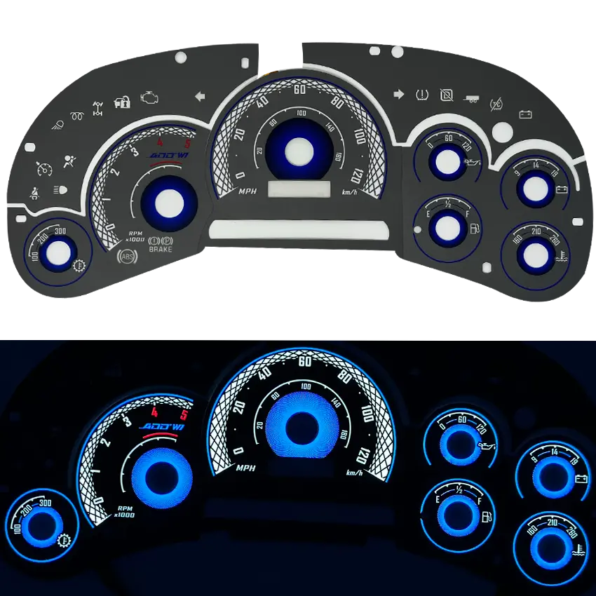 Add W1 Chevrolet Silverado / Sierra 2500Hd 3500Hd Diesel Overlay Face Gauge 2004-2005 - 3D Illusions 1