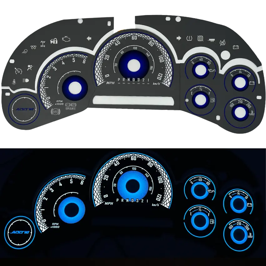 Add W1 Chevrolet Silverado / Suburban Overlay Face Gauge / Sierra/ Yukon/ Tahoe 2003-2007 - 3D Illusions 1