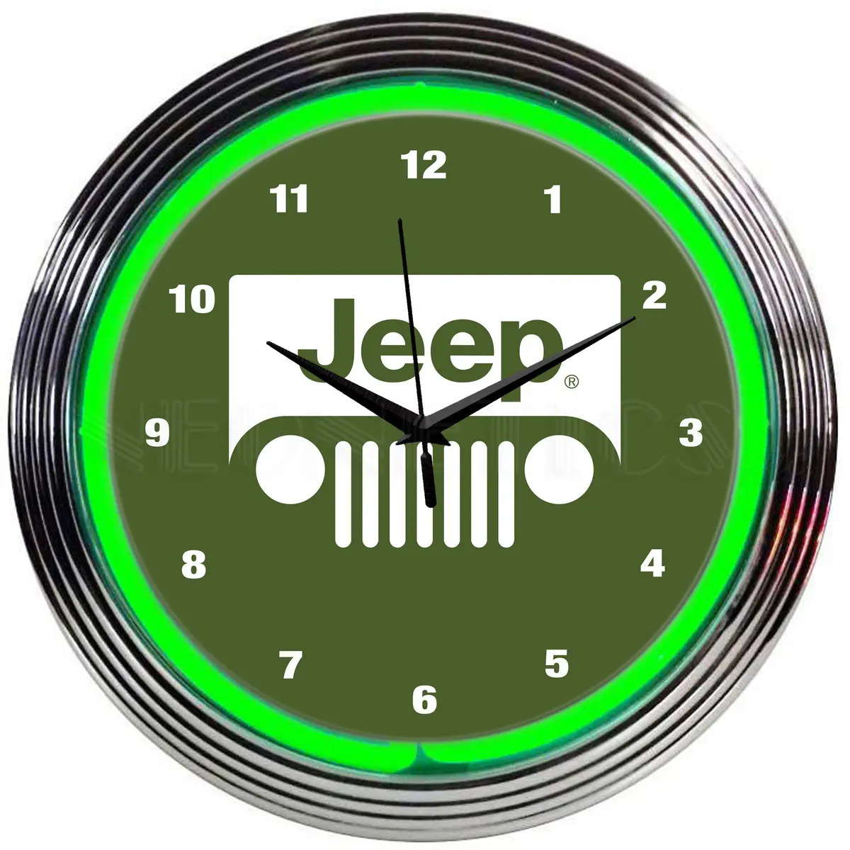 Jeep Green Neon Clock 1