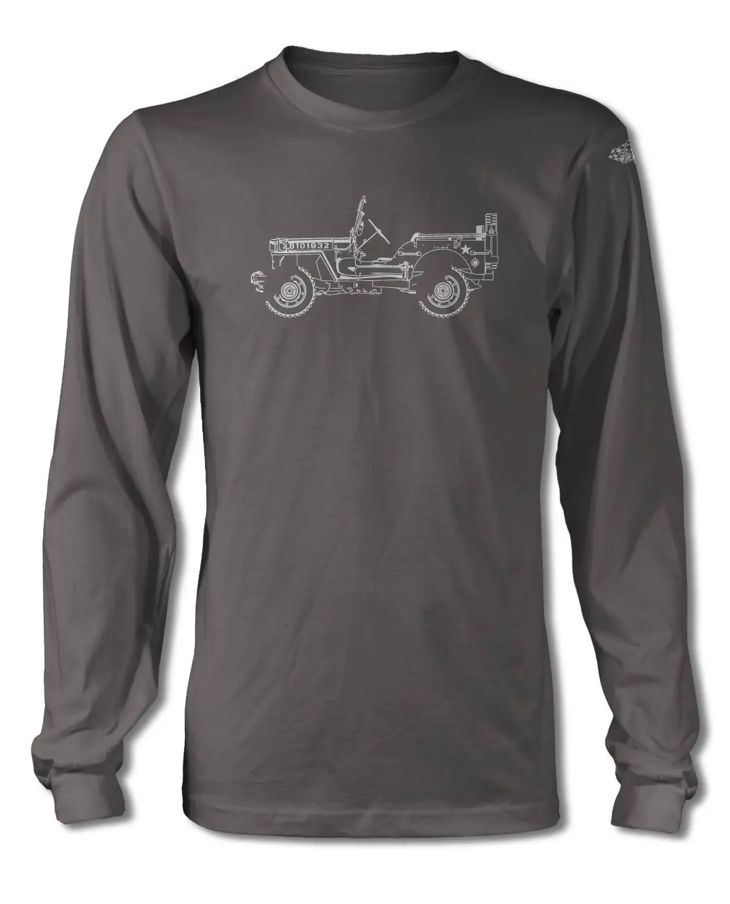 Jeep Willys Wwii 1941 - 1945 T-Shirt - Long Sleeves - Side View 1