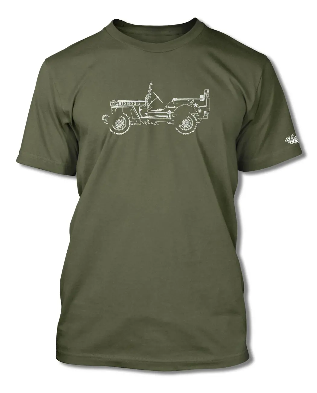Jeep Willys Wwii 1941 - 1945 T-Shirt - Men - Side View 1
