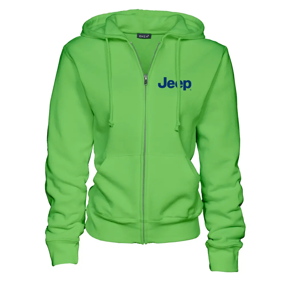 Ladies Jeep® Text Zip Hooded Sweatshirt - Lime 1