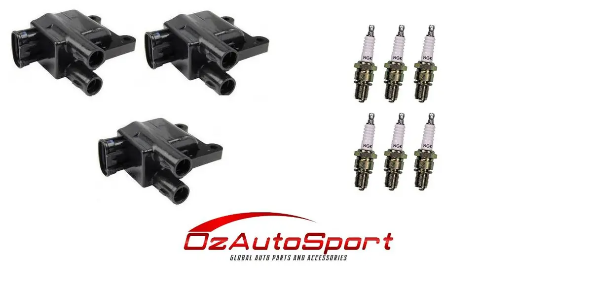3 X Ignition Coil For Toyota Landcruiser Fzj105 Fzj78 Fzj79 4.5L With 6 X Ngk Spark Plugs 1