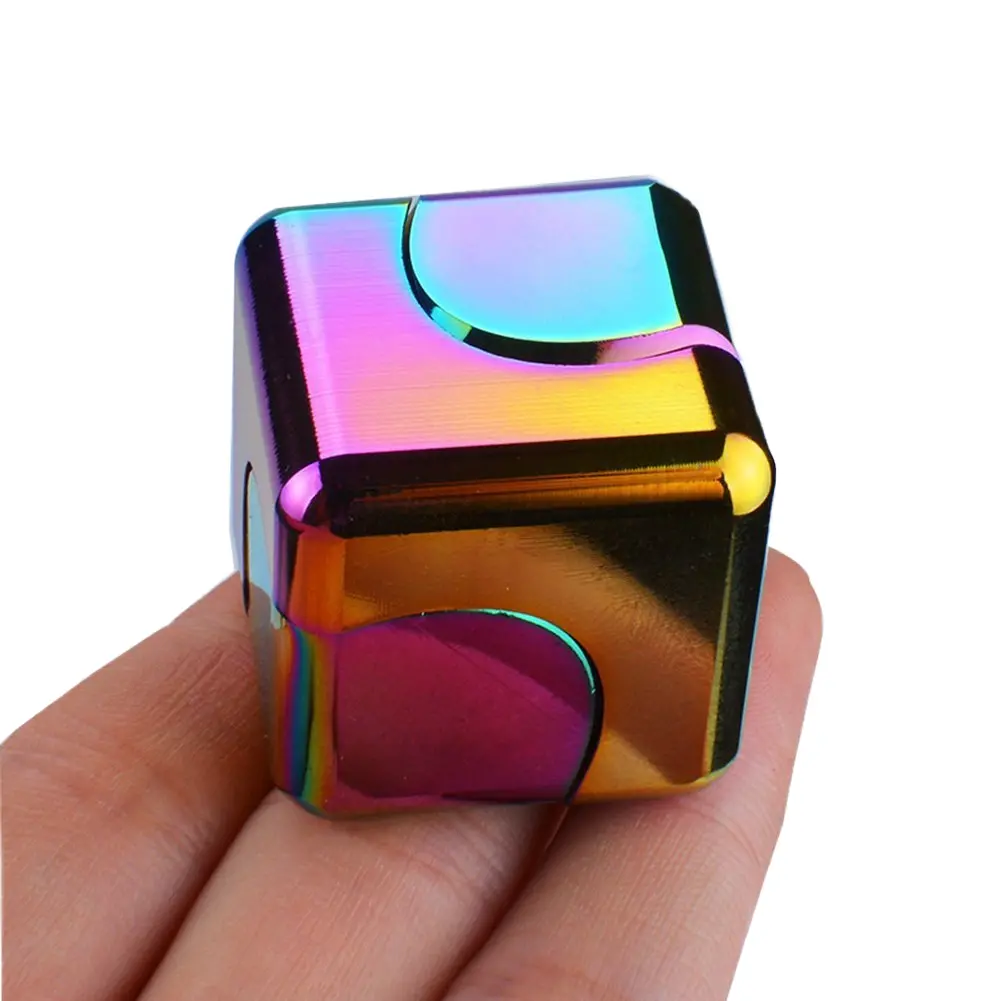 Adhix Adxapex - Small Square Dice Fingertip Gyro Metal Magic Finger Fidget Spinner Cube 1