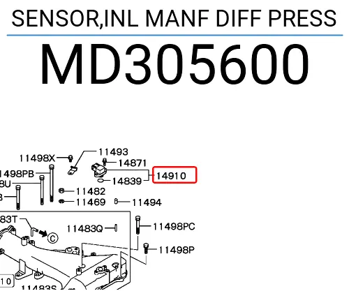 Map Sensor For Mitsubishi Evo 7 8 (Some) Md305600 Mdp Sensor Ct9a 2