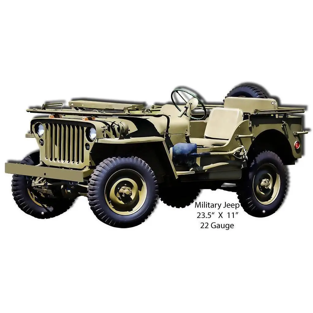 Military Jeep Laser Cut Metal Sign 1