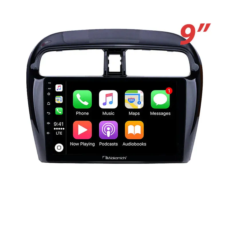 Nakamichi 9-Inch Android 13 Head Unit Wireless Carplay Android Auto For Mitsubishi Mirage 2012+ 1