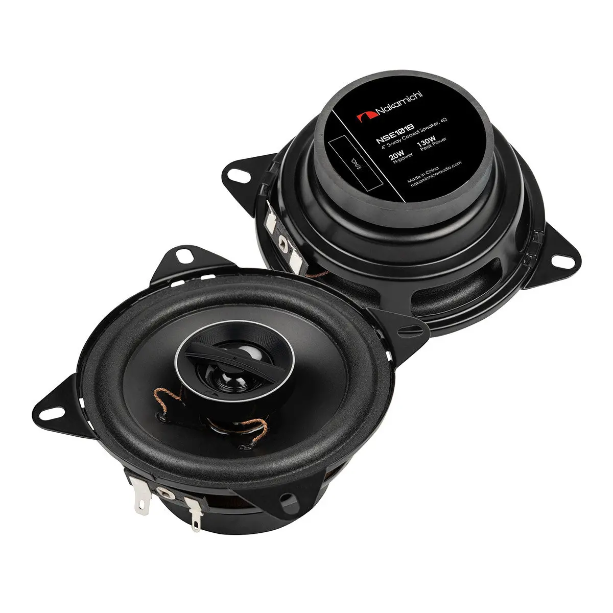 Nakamichi Nse1018 4" 2-Way Coaxial Speakers - 130W Shallow Mount 1