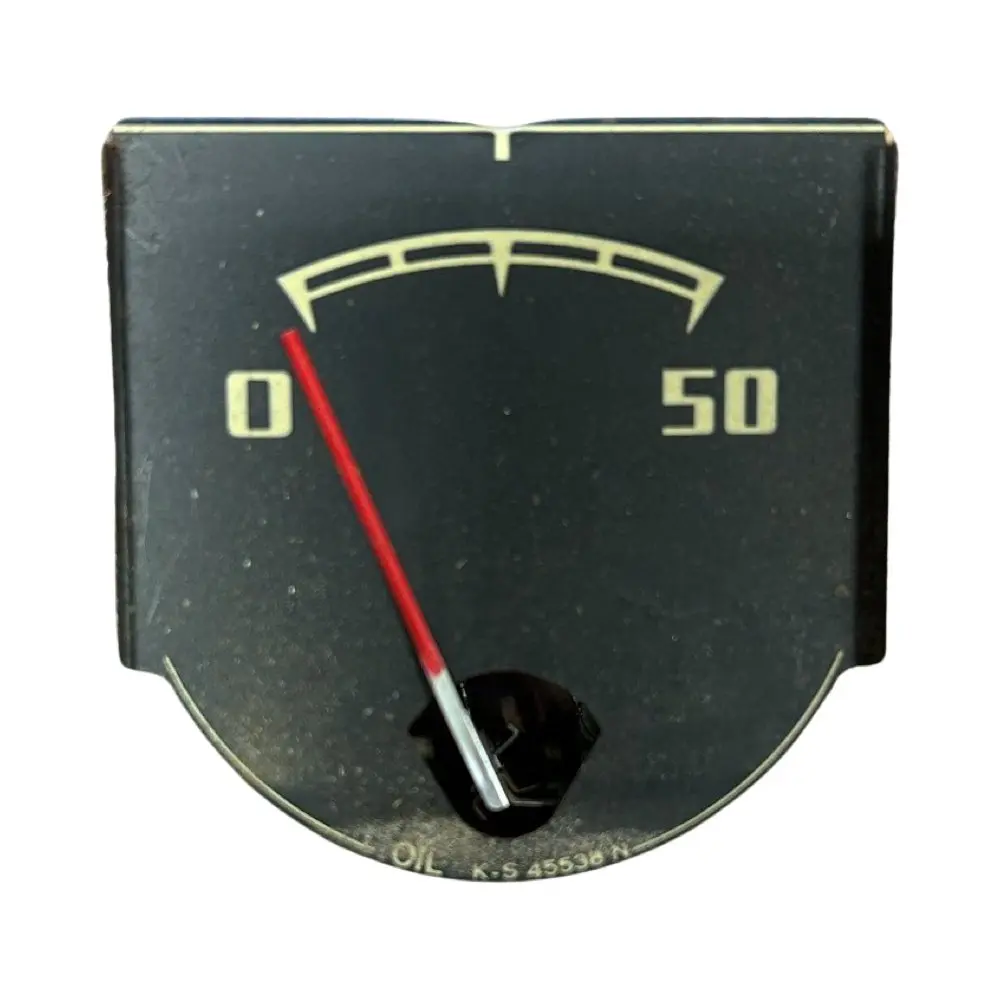 Oil Pressure Gauge, Black Face, 50 Psi, Nos, Willys Jeepster 1