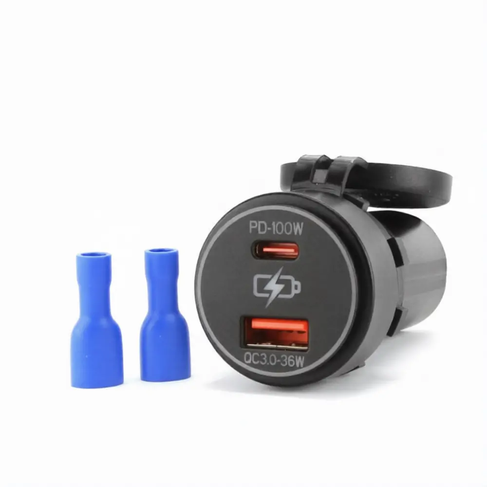 Dna Pa100w Universal Round Mount Usb-C Pd 100W + Qc Usb-A 36W Vehicle Charger 1