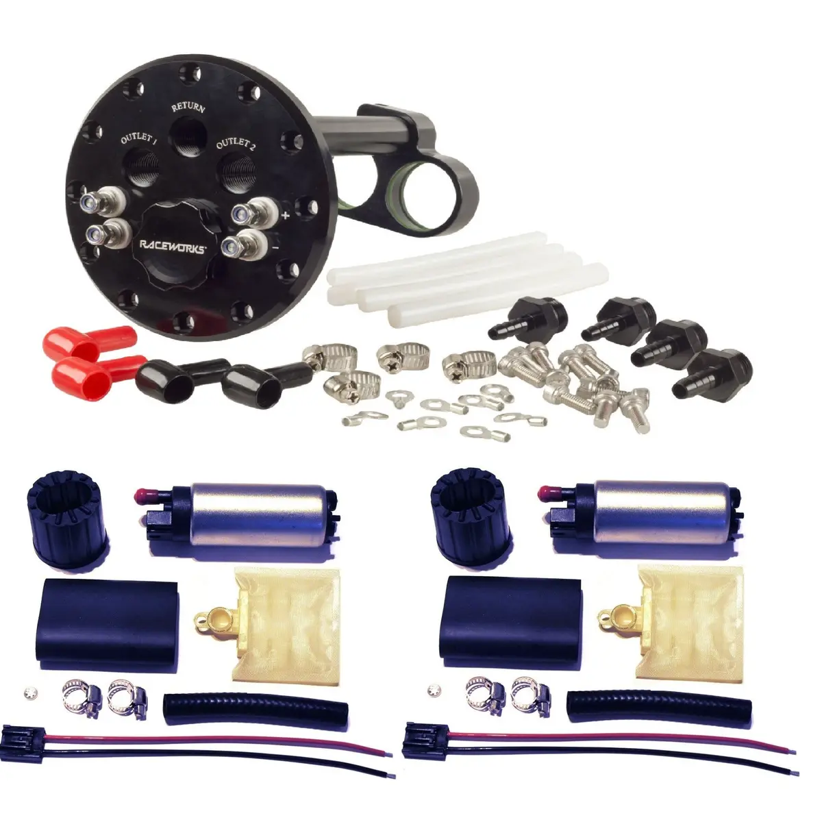 Genuine Raceworks Fuel Cell Single/Twin Hanger + 2 X Pumps *600Lph* 1
