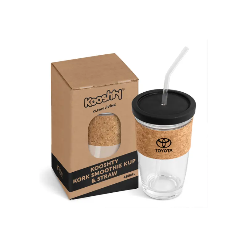 Toyota Glass Smoothie Cup And Glass Straw 1