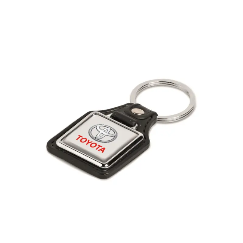 Toyota Leather Square Full Colour Dome Keyring 1