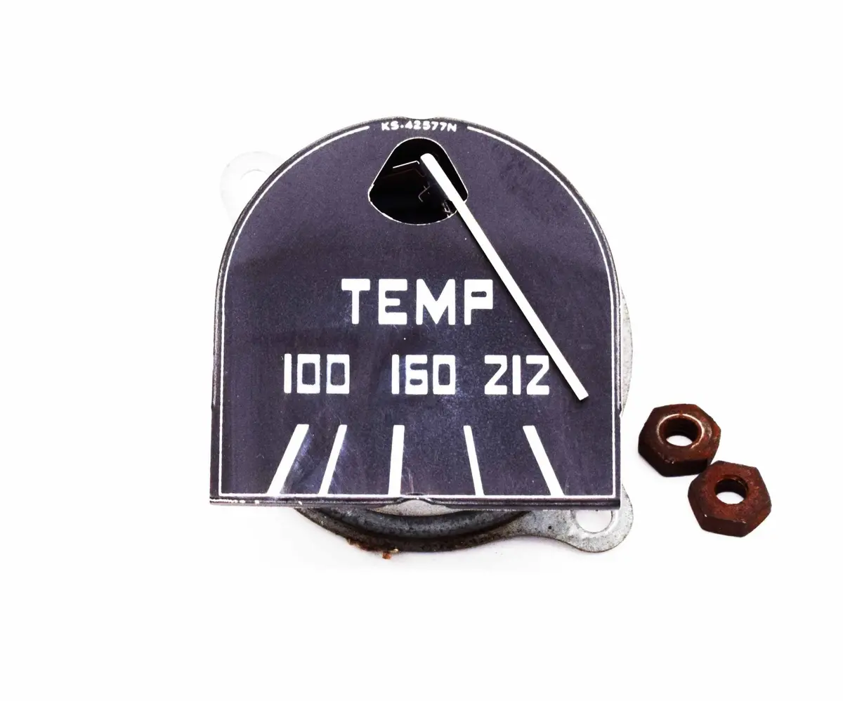 Temperature Gauge, Black Face, Nos, 1948-1949, Willys Jeepster 1