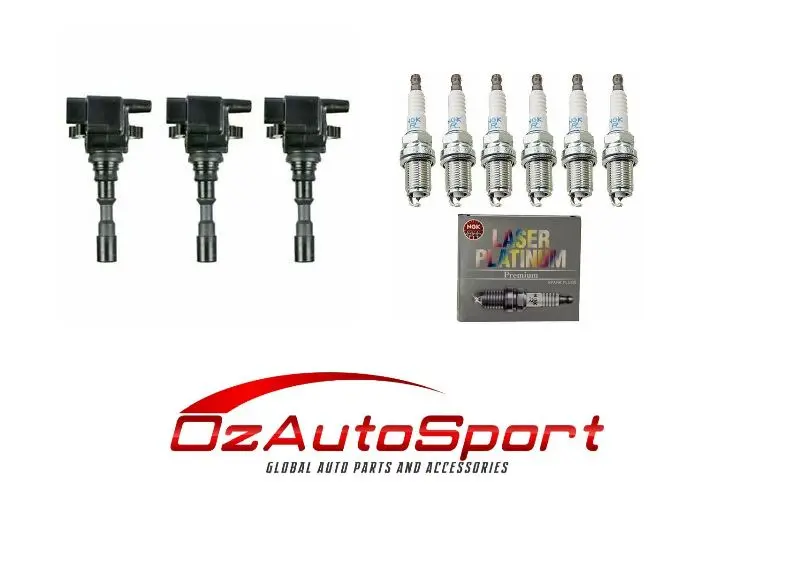 3 X Ignition Coils + 6 X Ngk Platinum Spark Plugs For Hyundai Terracan V6 1