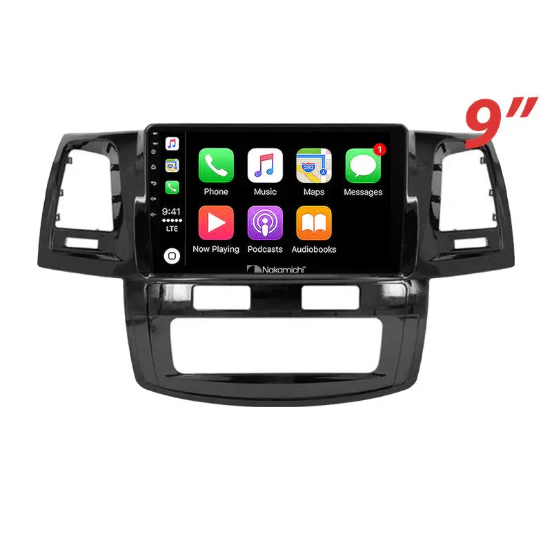 Nakamichi 9" Wireless Carplay Android Auto Toyota Hilux 2005-2014 Auto A/C Head Unit 1