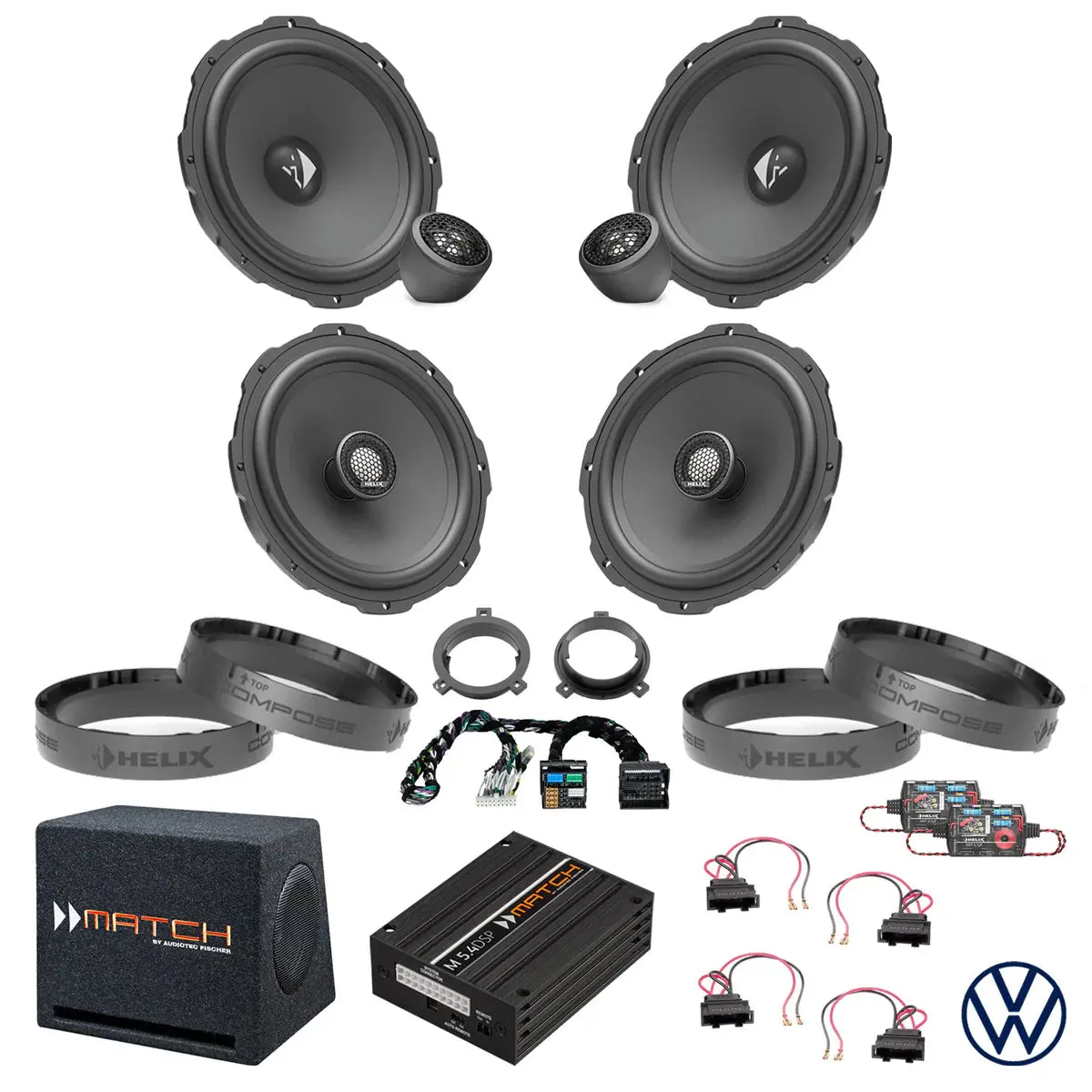 Vw Polo Vii Aw - Speaker & Subwoofer Dsp Amplified Package | Helix Ci3 2