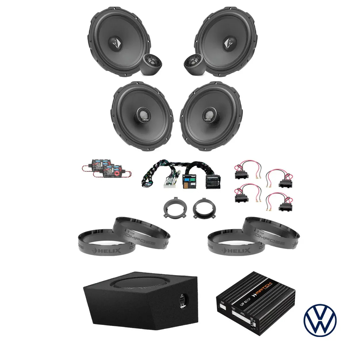 Vw T6.1 - Speaker & Subwoofer Dsp Amplified Package | Helix Ci3 2