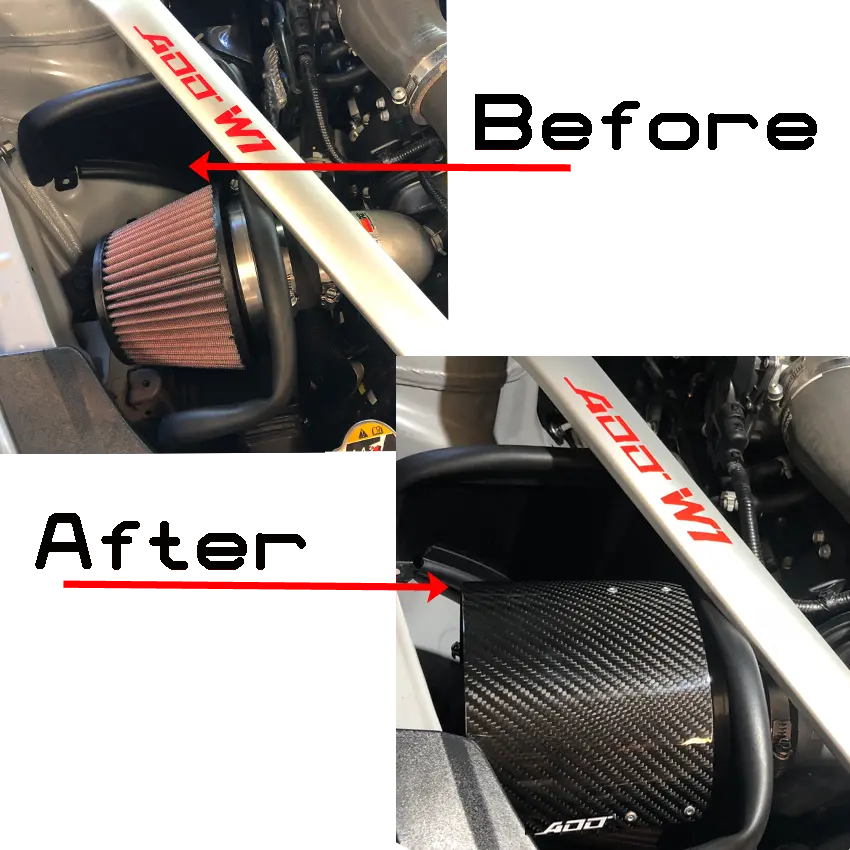 Air Filter Carbon Fiber Heat Shield Cover For Aem Intake 2018-Up Kia Stinger 2.0 3.3 2