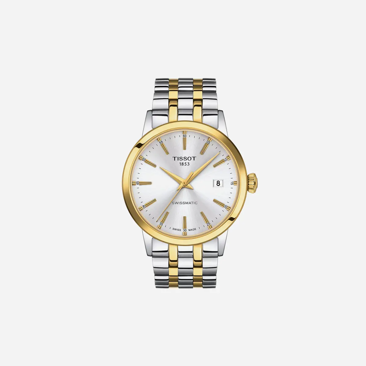 Tissot Classic Dream Swissmatic Dauphine Dial Silver & Yellow Gold Pvd Watch 1
