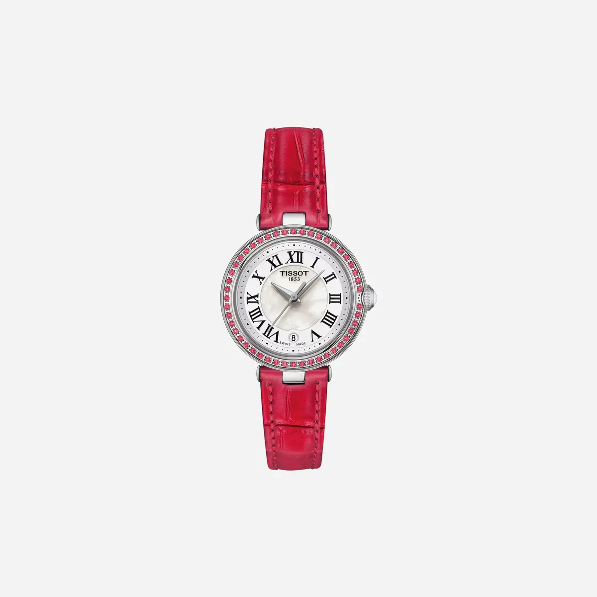 Tissot Bellissima Small Lady Dauphine Dial Pink Leather Strap Watch 1