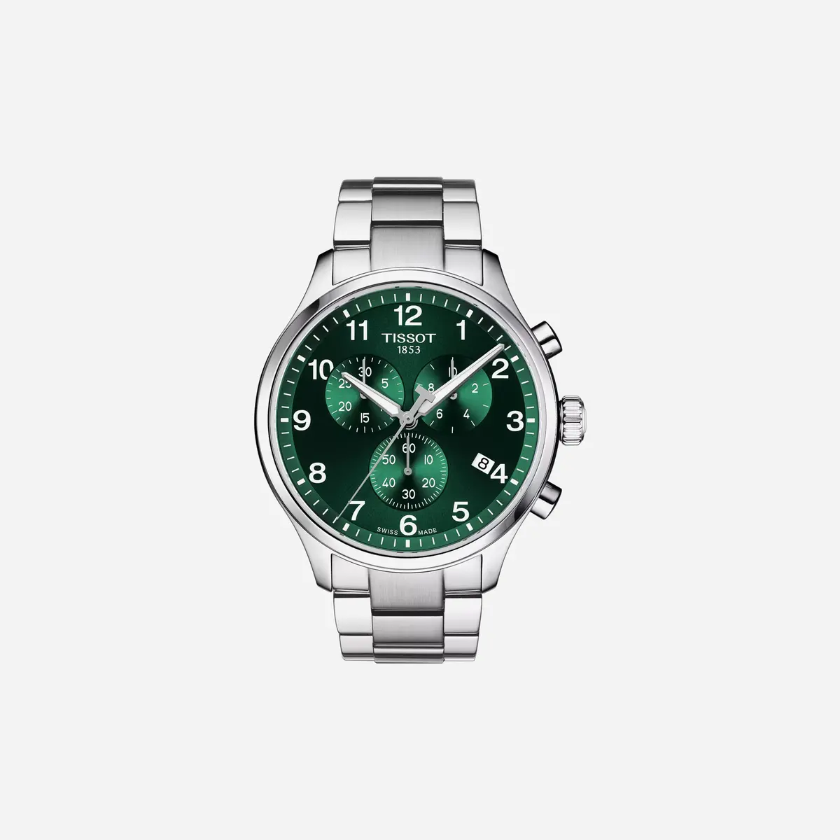 Tissot Chrono Xl Classic Green Dial Silver Stainless Steel Watch 1