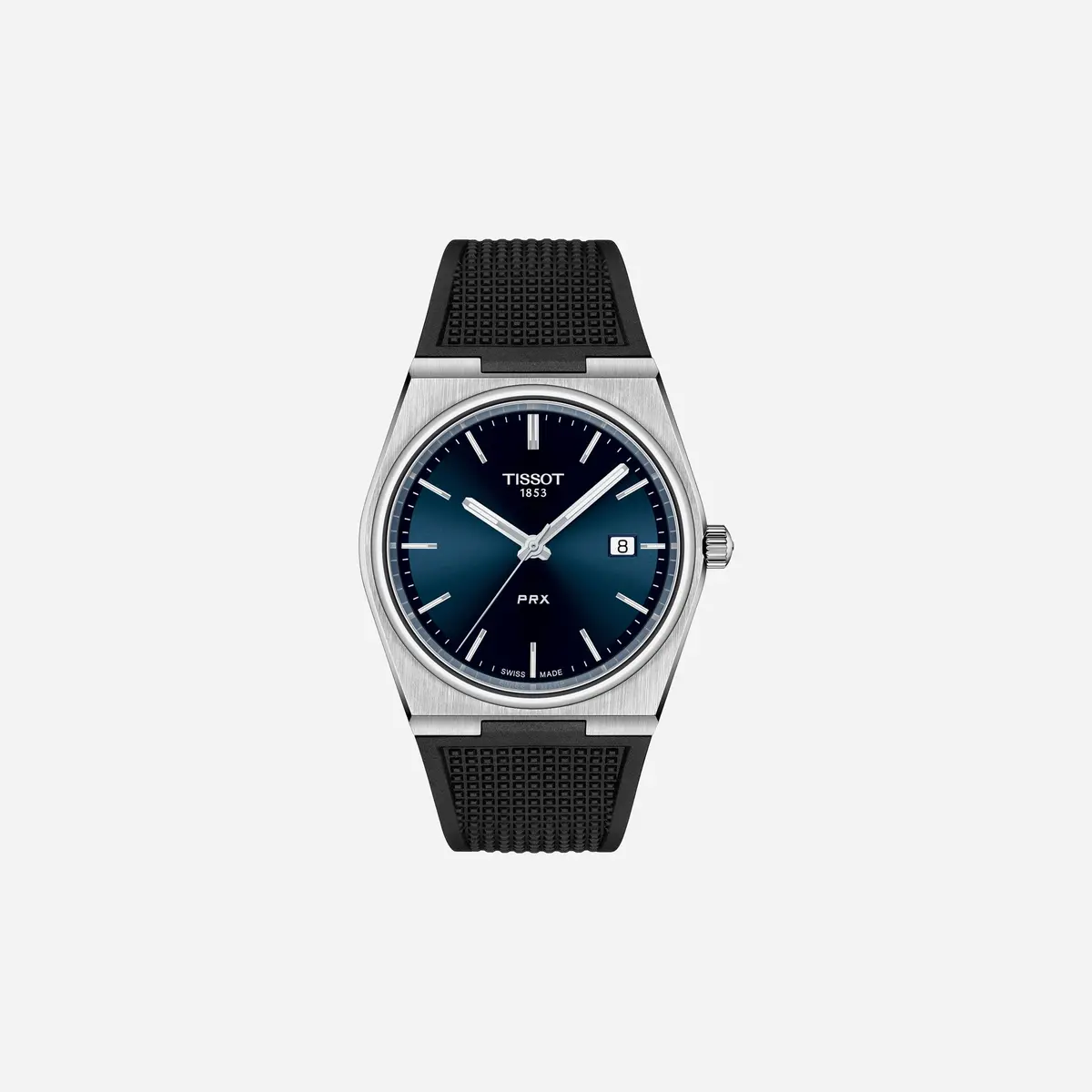 Tissot Prx Blue Dial Black Rubber Strap Watch 1