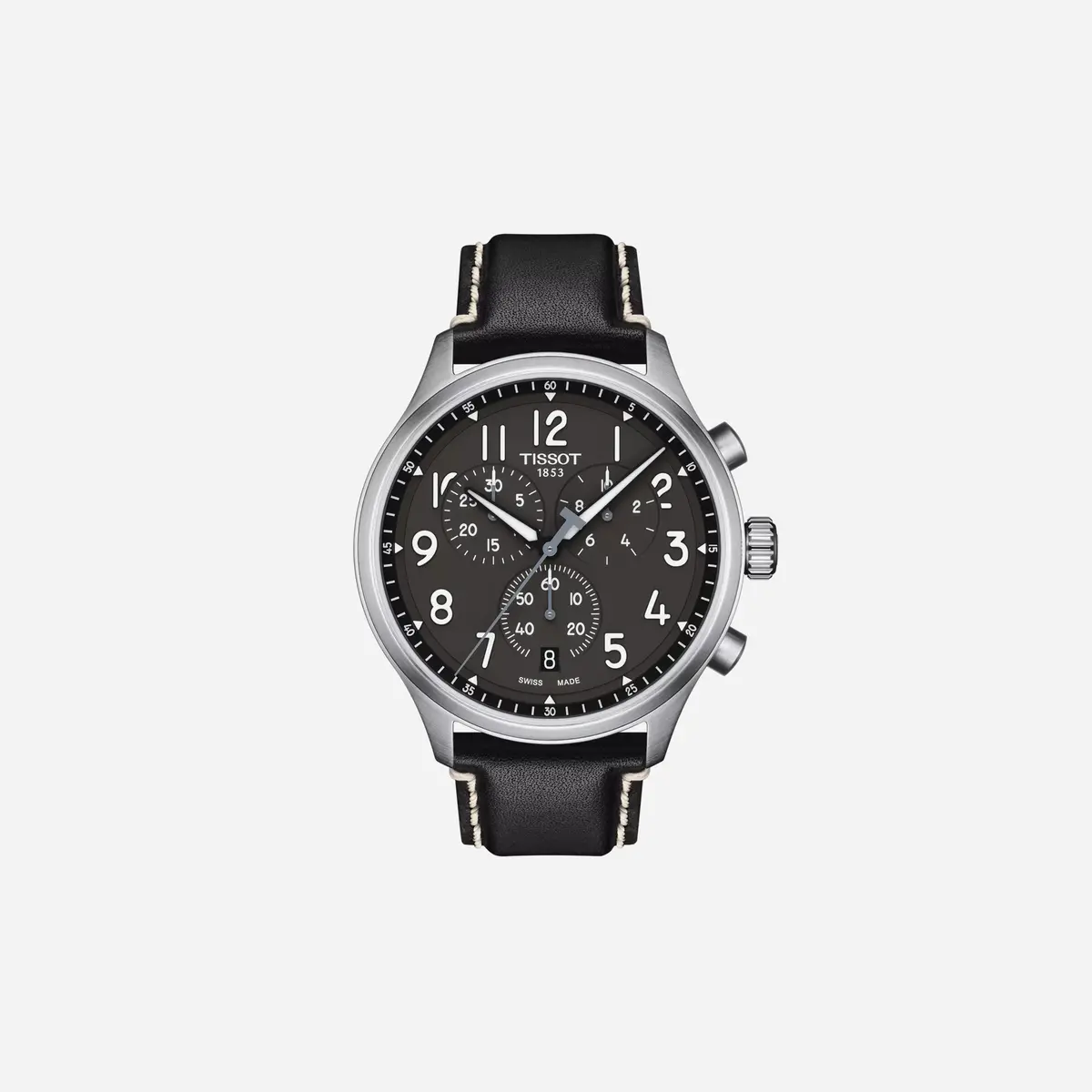 Tissot Chrono Xl Anthracite Dial Black Leather Strap Watch 1