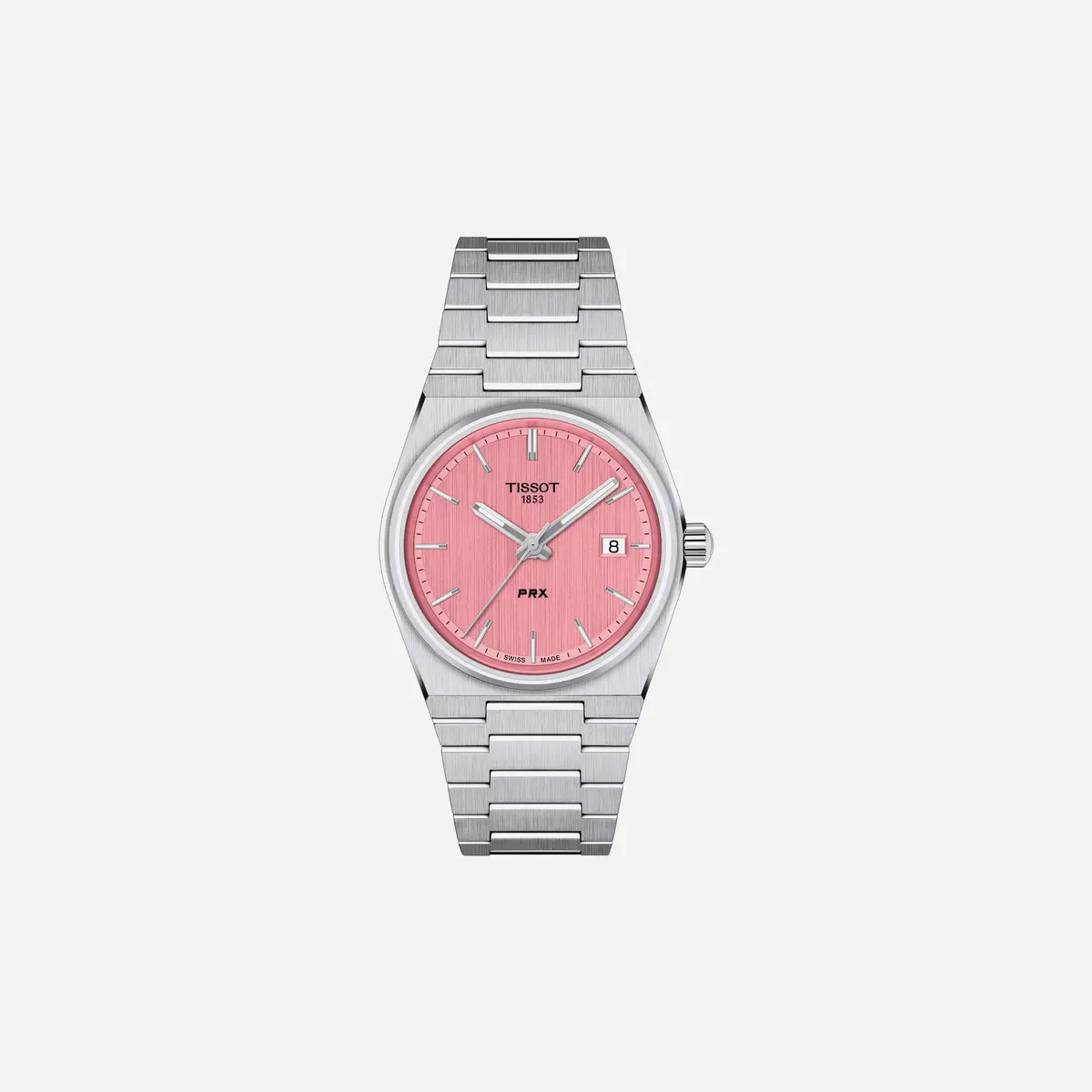 Tissot Prx 35Mm Pink Dial Silver Stainless Steel Watch 1
