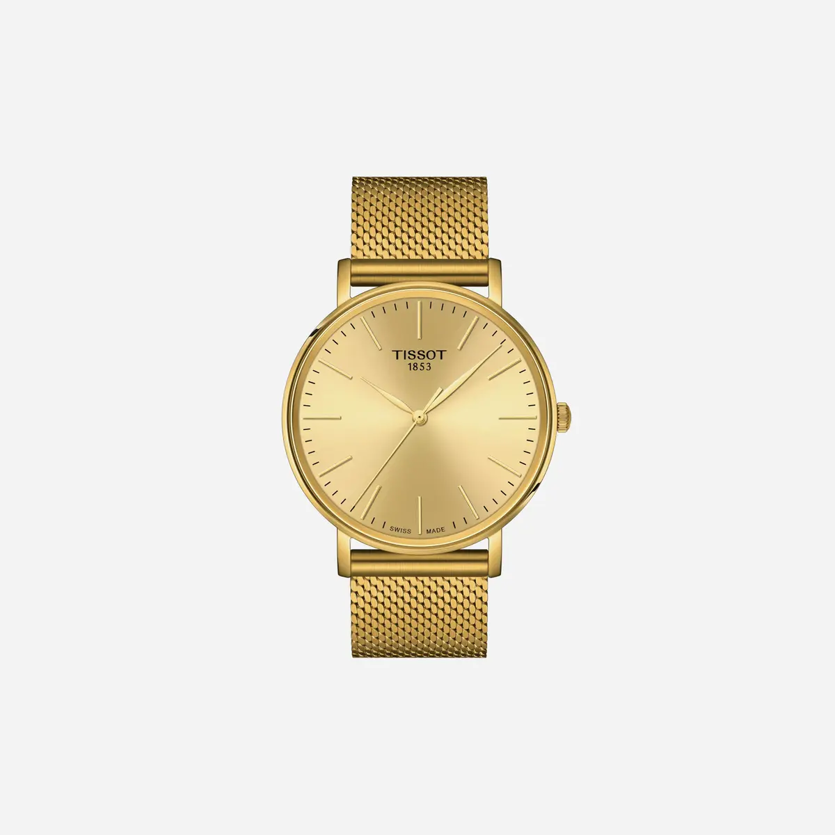 Tissot Everytime Gent Leaf Dial Yellow Gold Stainless Steel Yellow Gold Pvd Strap Watch 1