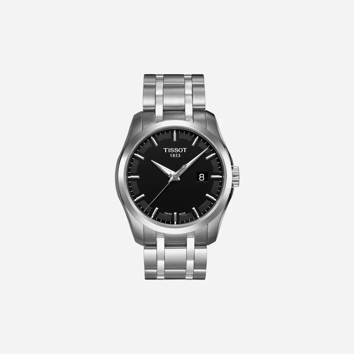 Tissot Couturier Black Dial Silver Stainless Steel Strap Watch 1