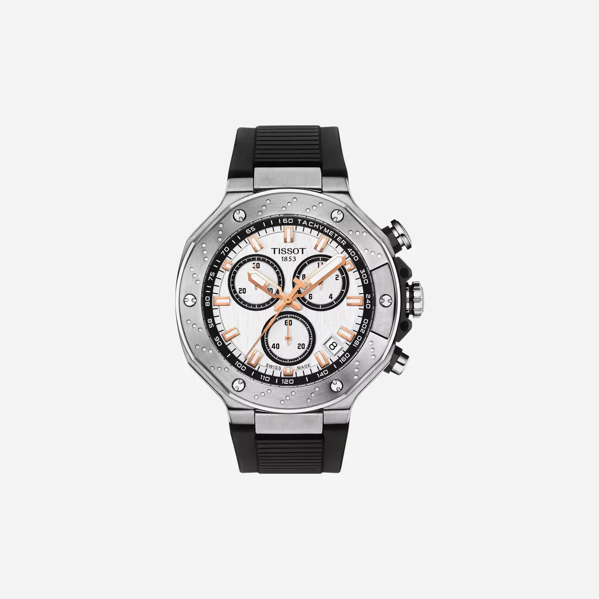 Tissot T-Race Chronograph White Dial Black Synthetic Strap Watch 1