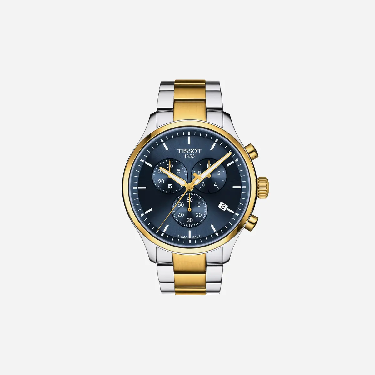 Tissot Chrono Xl Classic Blue Dial Silver & Yellow Gold Pvd Watch 1