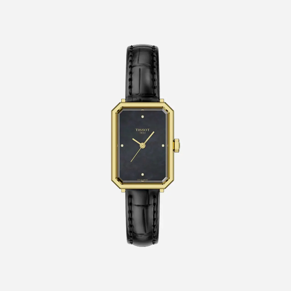 Tissot Srv 30Mm Baton Dial Black Leather Watch 1