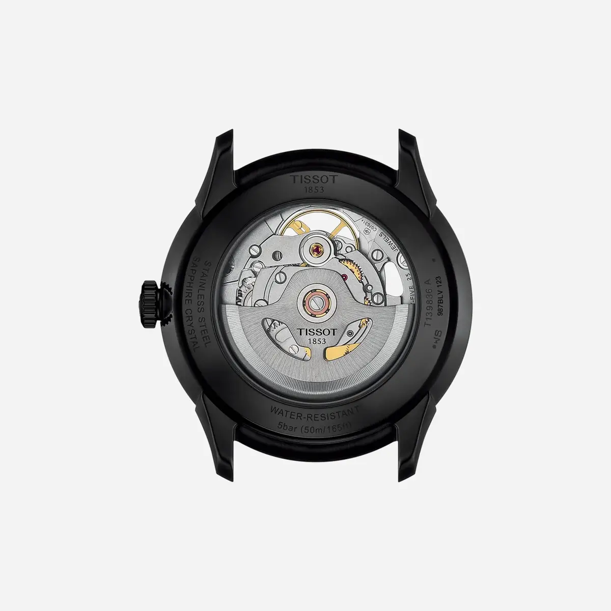 Tissot Chemin Des Tourelles Skeleton Alpha Dial Black Leather Strap Watch 2