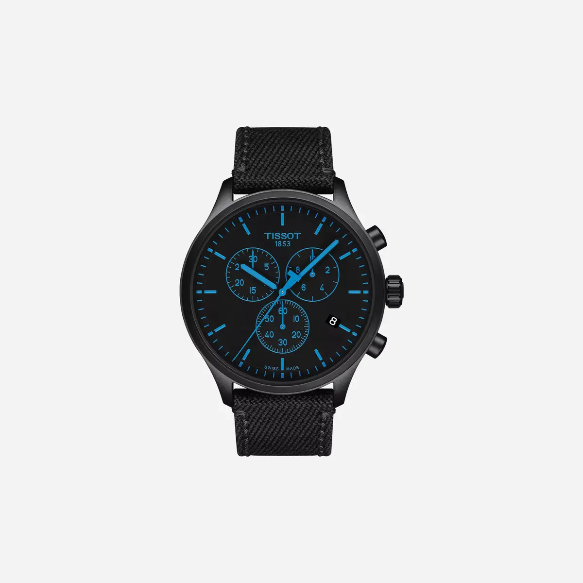 Tissot Chrono Xl Black Dial Black Fabric Strap Watch 1