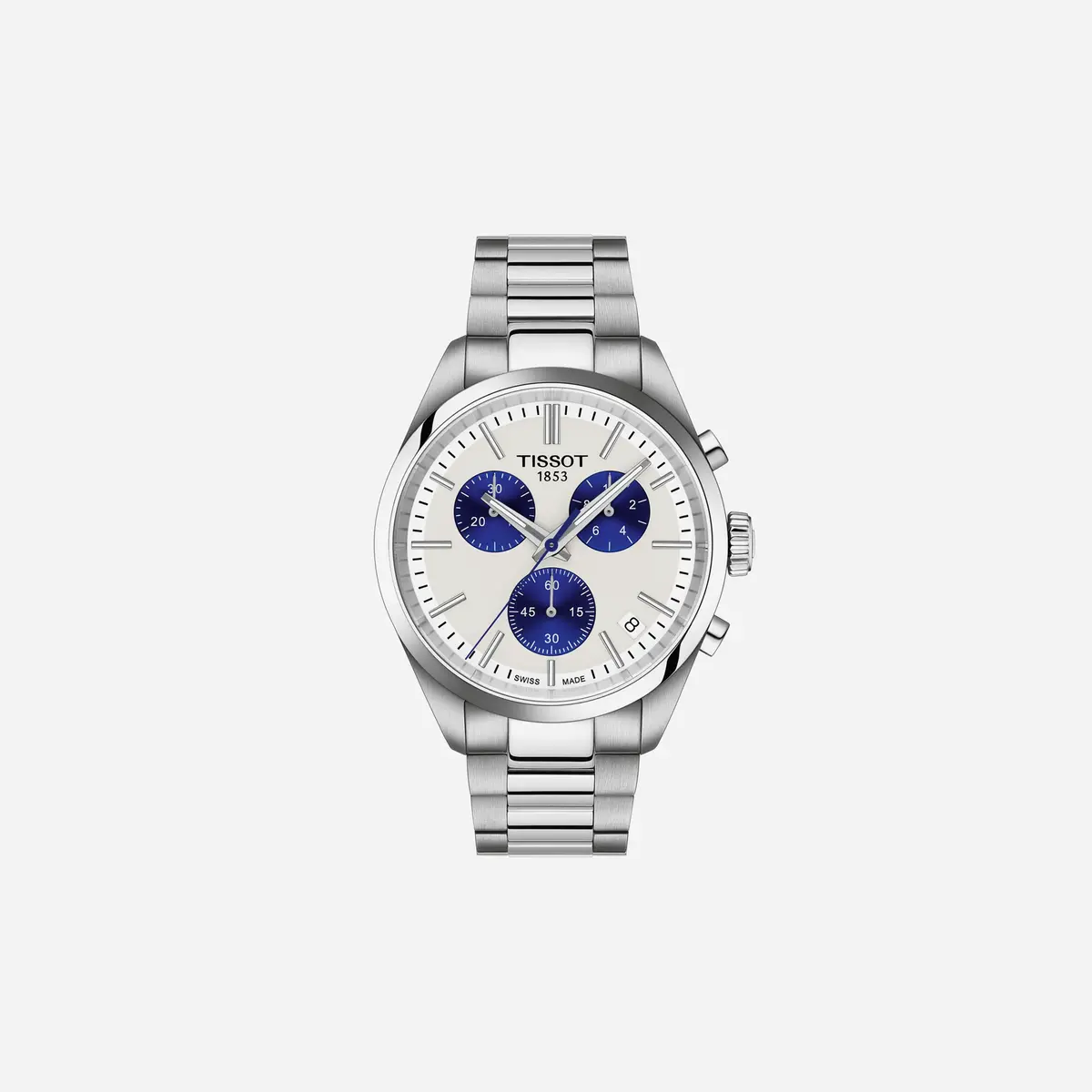 Tissot Pr 100 40 Mm White Dial Silver Stainless Steel Strap Watch 1
