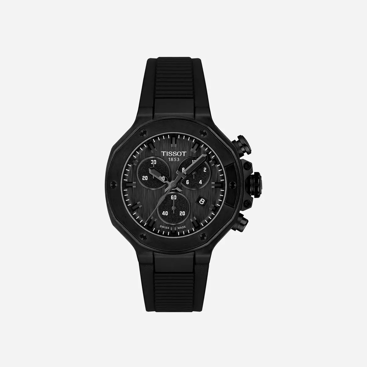 Tissot T-Race 38 Mm Black Dial Black Synthetic Strap Watch 1