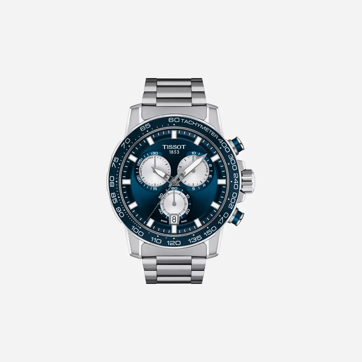 Tissot Supersport Chrono Blue Dial Silver Stainless Steel Watch 1