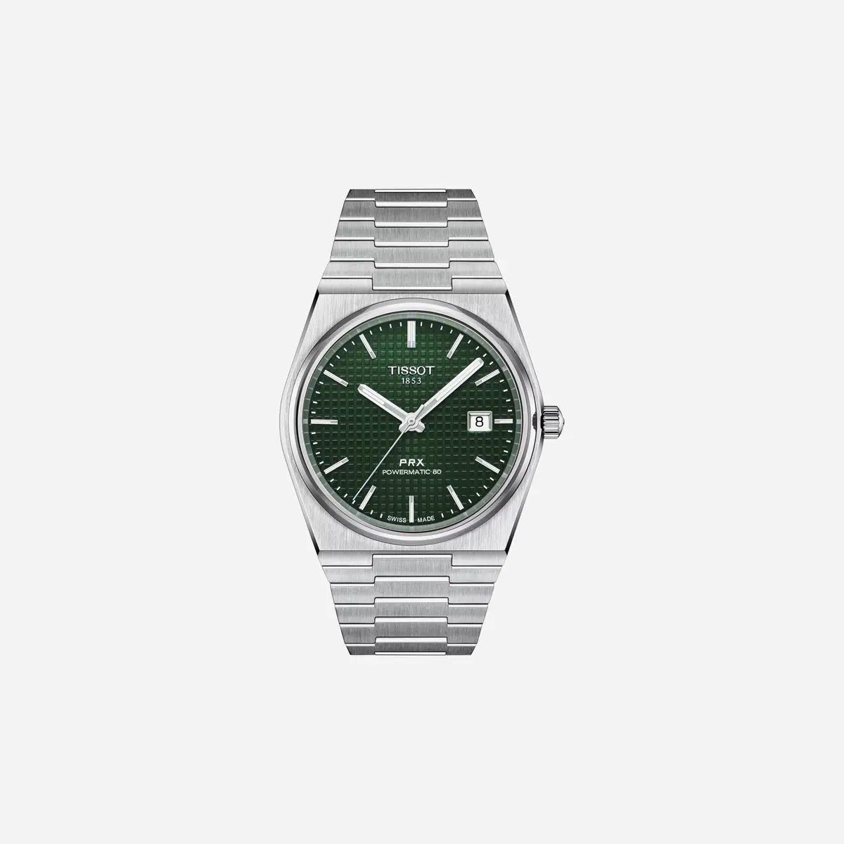 Tissot Prx Powermatic 80 Green Dial Silver Stainless Steel Watch 1