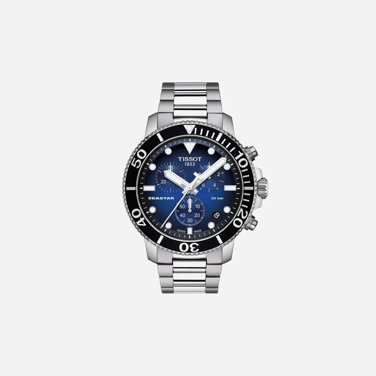 Tissot Seastar 1000 Chronograph Blue Dial Silver Stainless Steel Strap Watch 1
