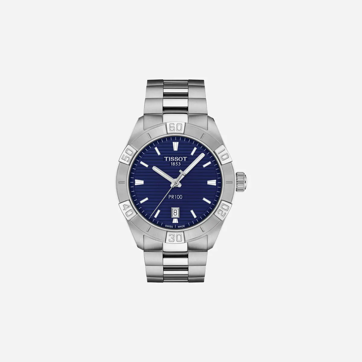 Tissot Pr 100 Sport Gent Blue Dial Silver Stainless Steel Strap Watch 1