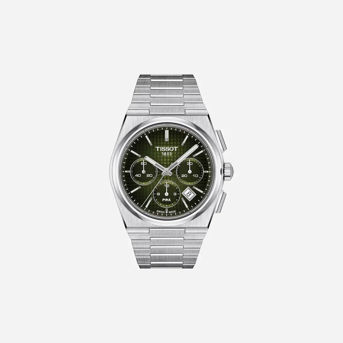 Tissot Prx Automatic Chronograph 42Mm Green Dial Silver Stainless Steel Watch 1