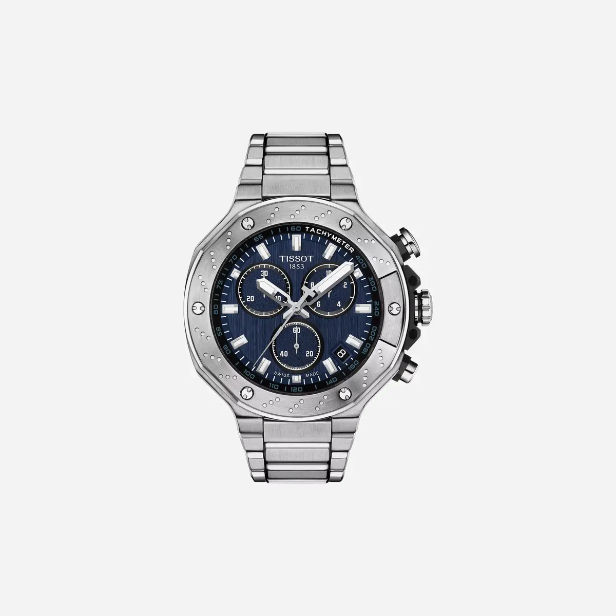Tissot T-Race Chronograph Blue Dial Silver Stainless Steel Watch 1