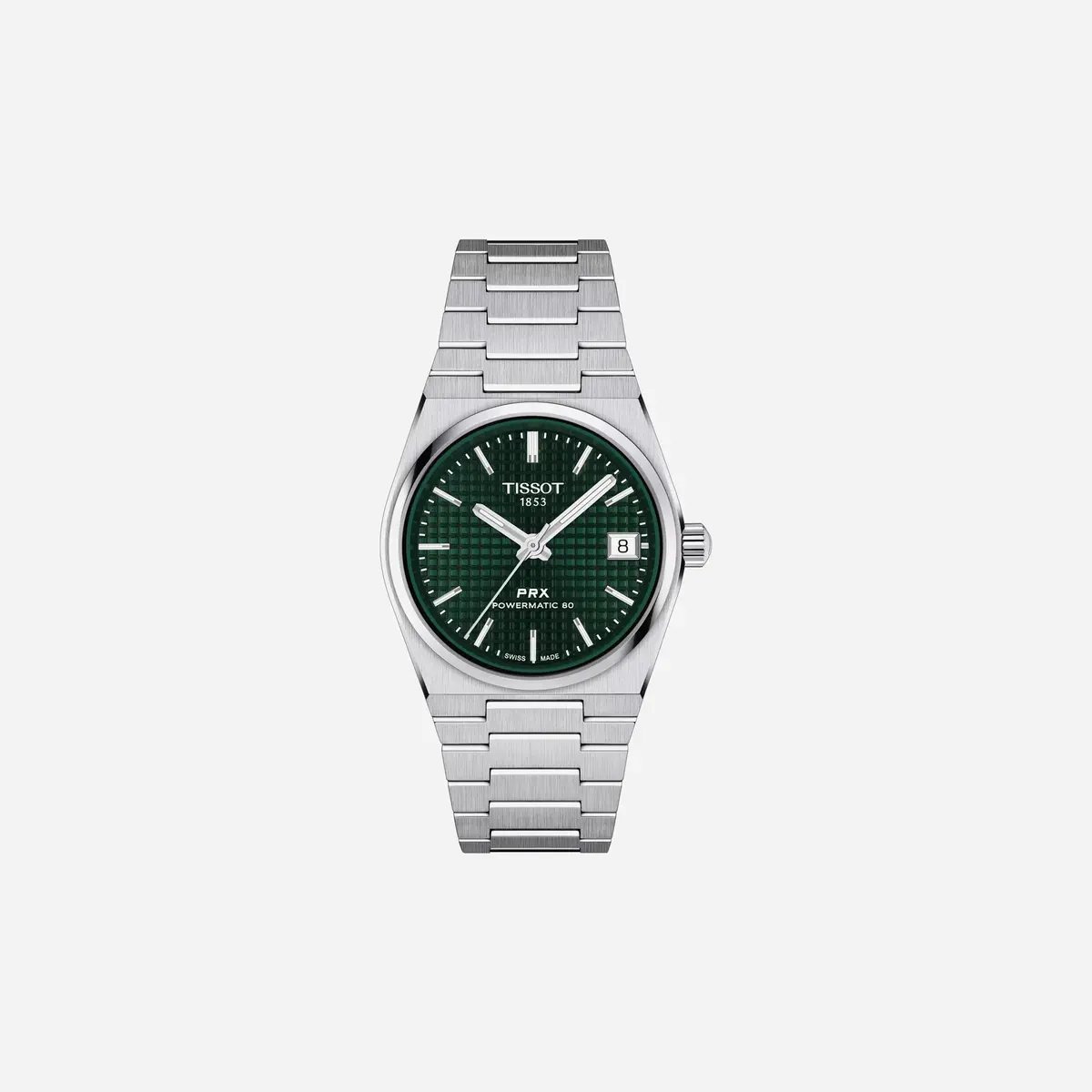 Tissot Prx Powermatic 80 35Mm Green Dial Silver Stainless Steel Watch 1