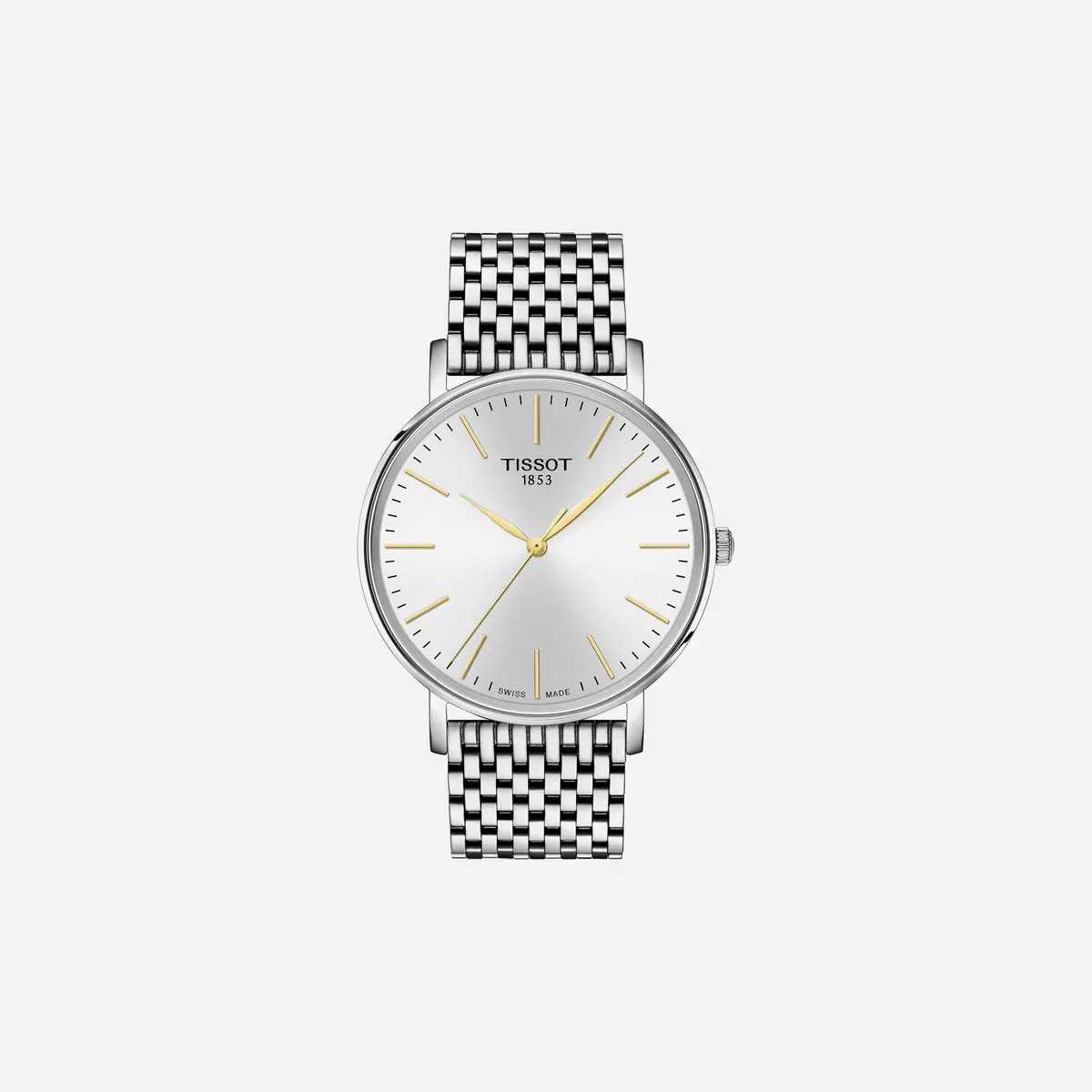 Tissot Everytime Leaf Dial Silver Stainless Steel Watch 40Mm 1