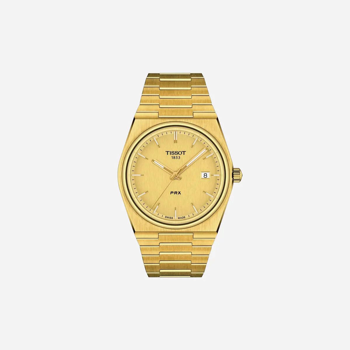 Tissot Prx Champagne Dial Yellow Gold Stainless Steel Yellow Gold Pvd Strap Watch 1