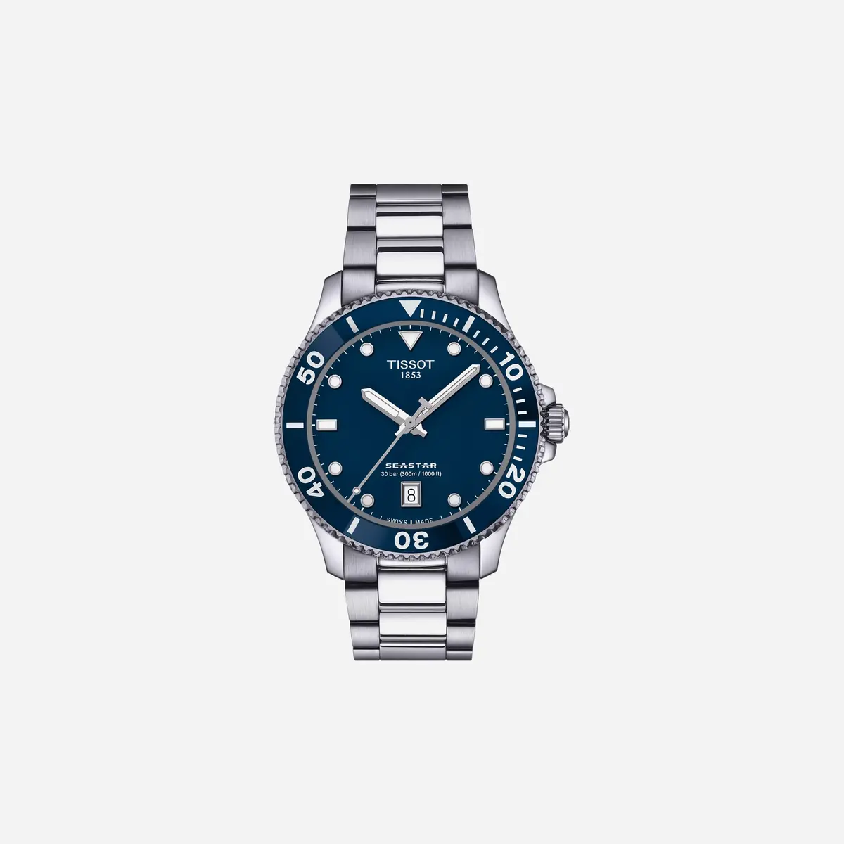 Tissot Seastar 1000 40Mm Blue Dial Silver Stainless Steel Watch 1