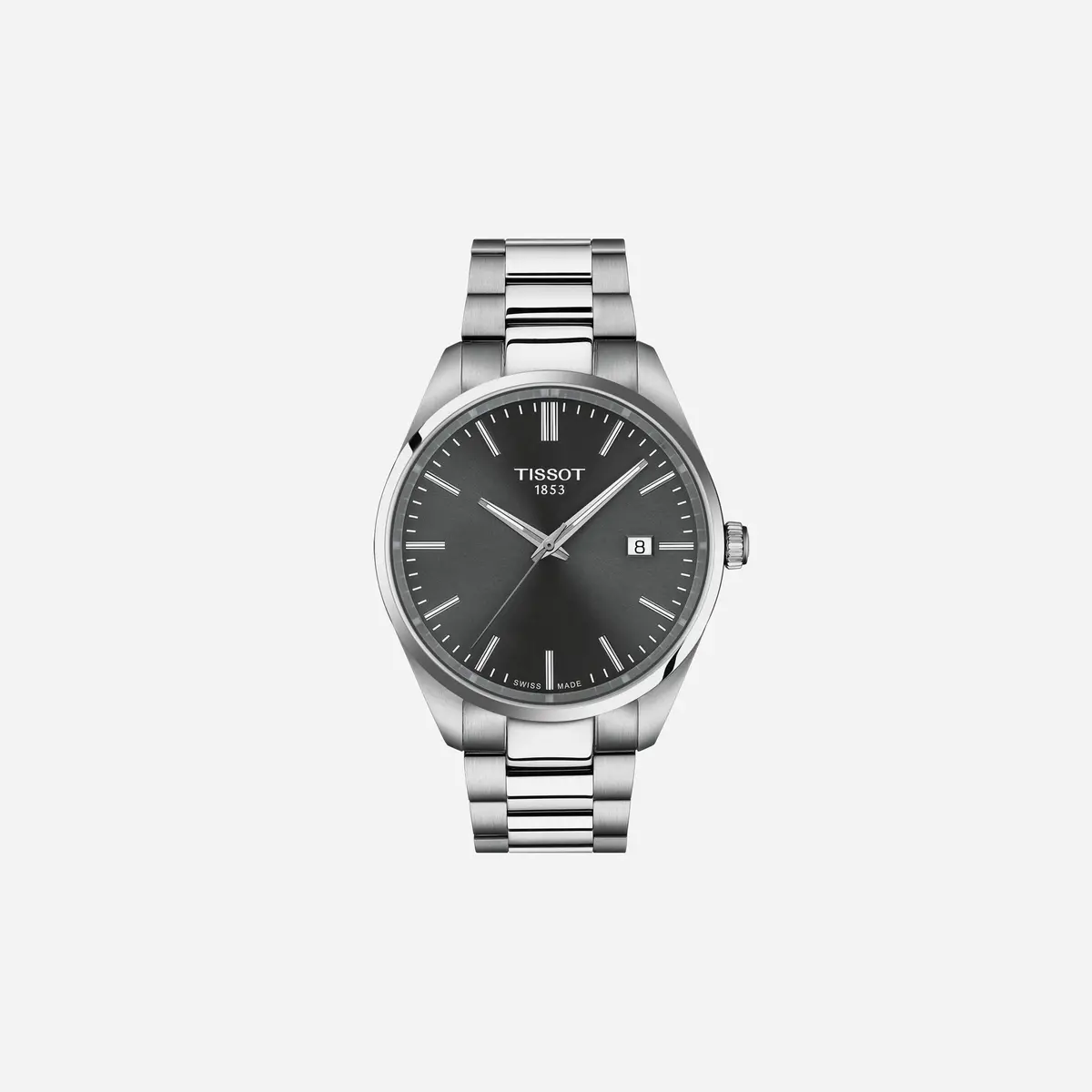 Tissot Pr 100 40 Mm Grey Dial Silver Stainless Steel Strap Watch 1