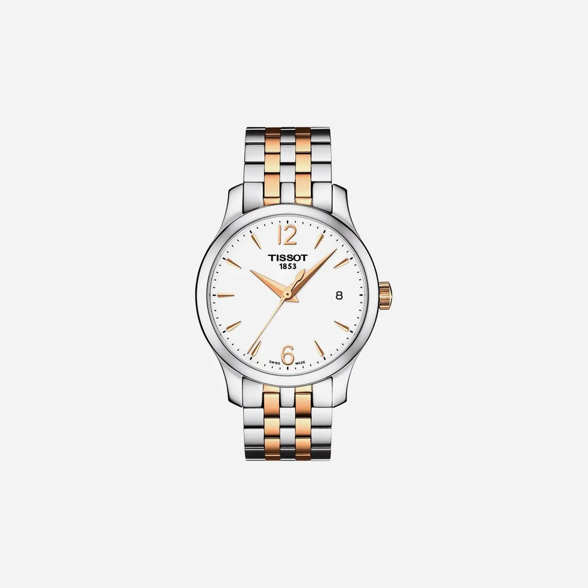 Tissot Tradition Lady Dauphine Dial Silver & Rose Gold Pvd Watch 1